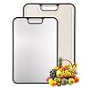 Cutting Boards for Kitchen, 2 in 1 Titanium Cutting Board, Food-Grade Double Sided Pure Titanium & Wheat Straw PP Chopping Board for Meat/Vegetables
