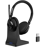 🟠【Contrôle de bruit ENC professionnel et coupure instantanée】: Le casque avec microphone Bluetooth avec technologie ENC avancée réduit le bruit ambiant de 99,7 % – idéal pour des conversations claires au bureau, au télétravail ou dans des environnements bruyants. Le bouton de sourdine intuitif sur le microphone coupe immédiatement le son, protège les informations sensibles et assure la discrétion lors des appels.