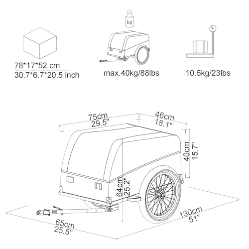 Tiggo VS Cargo I Lastenanhänger Fahrradanhänger Trailer Transportanhänger CT901-D01 ROT