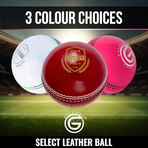 ONEGlobal Select Leather Cricket Ball | 100% Handcrafted, 156g - 5.5oz, 4-Piece Construction | Ideal for T20, Net Practice, Training etc. - Image 7