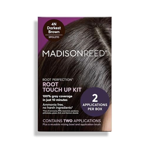 Madison Reed Root Perfection Permanent Root Touch Up, Darkest Brown 4N Spoleto, 10 Minutes for 100% Gray Root Coverage, Ammonia-Free Hair Dye, Two Applications