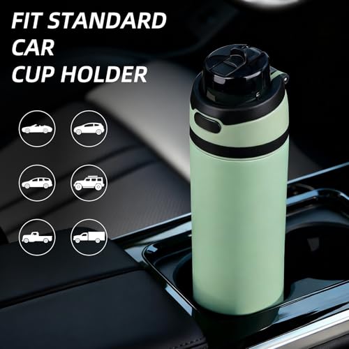 Image of BJPKPK 25oz Insulated Water Bottle with Straw Lid & Handle, Stainless Steel | Leak-Proof 2-in-1 Straw & Spout Lid, BPA-Free Vacuum Insulated Bottle Fits Cup Holders for Gym, Office, Travel & Outdoor