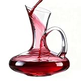 Ocean Ice Red Wine Decanter with Aerator, wine decanter set 26 oz, Hand Blown Lead-free Glasses Eto Wine Decanter with Handle, Decanter Wine Carafe Gift with Luxury Packaging for Wine Lovers Christmas