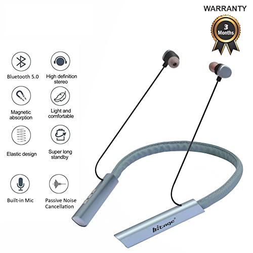 Image of Hitage NBT-726 Legend Series70 Hours Music Playtime Dual Device Connectivity Bluetooth Headset (Blue, in the Ear)