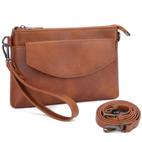 APHISON RFID Wristlet Wallets Clutch Purses For Women, Cell Phone Wallet Purse Shoulder Crossbody Bag with Card Holder