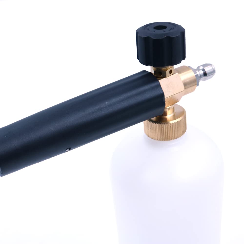 Foam Cannon M22 Gun Kit 1L Snow Foam Lanze Foam Blaster High Pressure Car Washer Gun Adjustable Jet Wash Quick Release, 3000 PSI, with 5 Nozzle Tips