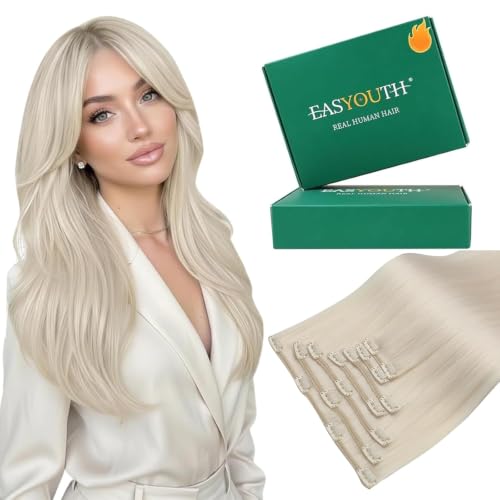 Image of Easyouth Blonde Clip in Hair Extensions, Invisible, Natural Blend