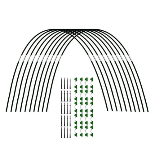トンネル支柱 園芸 園芸支柱 アーチ 円形 パイプ支柱 セット 温室 u字型 家庭菜園 リング 温室フレーム ポール 防虫ネット プランター支柱 植物保護カバー アーチパイプ アーチ 作物 野菜用 農業用 園芸用 カバーなし (30pcs)