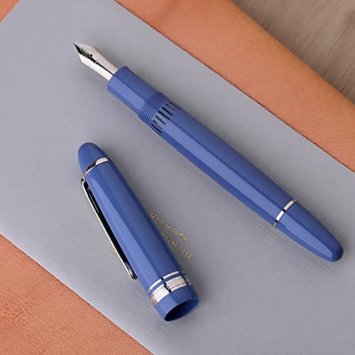Stylo-plume à piston Majohn P136 bleu ciel stylo calligraphie plume large 1.1mm