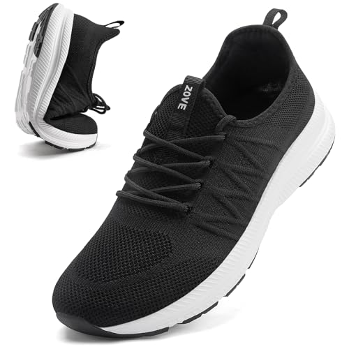 Image of ZOVE Wide Toe Box Shoes for Men Extra Wide Width Sneakers Non-Slip Ultra Light Wide Tennis Running Shoes Breathable Casual Walking Sneakers Diabetes Workout Gym Jogging Sports