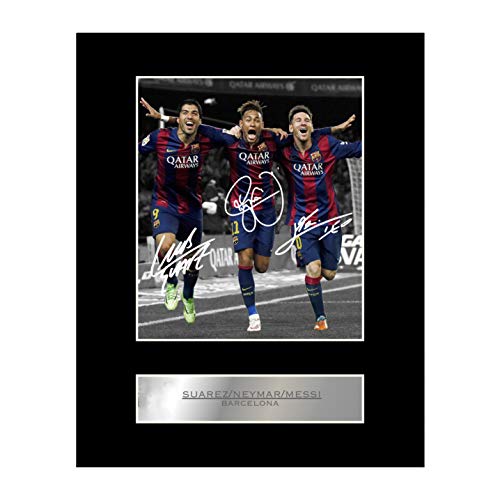 Iconic Pics: Fotografía enmarcada de Luis Suárez, Neymar Jr y Lionel Messi FC Barcelona