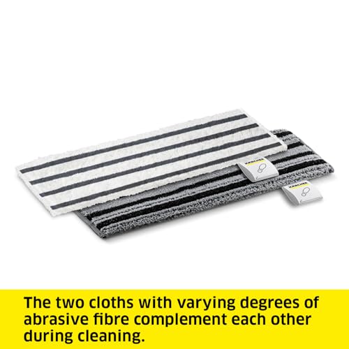 Kärcher Power Floor Cloth Set EasyFix, 2 high-Quality Abrasive Cloths for Thorough and hygienic Cleaning of Hard Floors, Original Accessories for Kärcher steam Cleaners