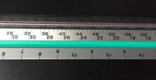 Powertrc Triangular Aluminum Architect Scale Ruler, Imperial Measurements 12" For Architects, Engineers, Students, Contractors 1 Piece #TOP2