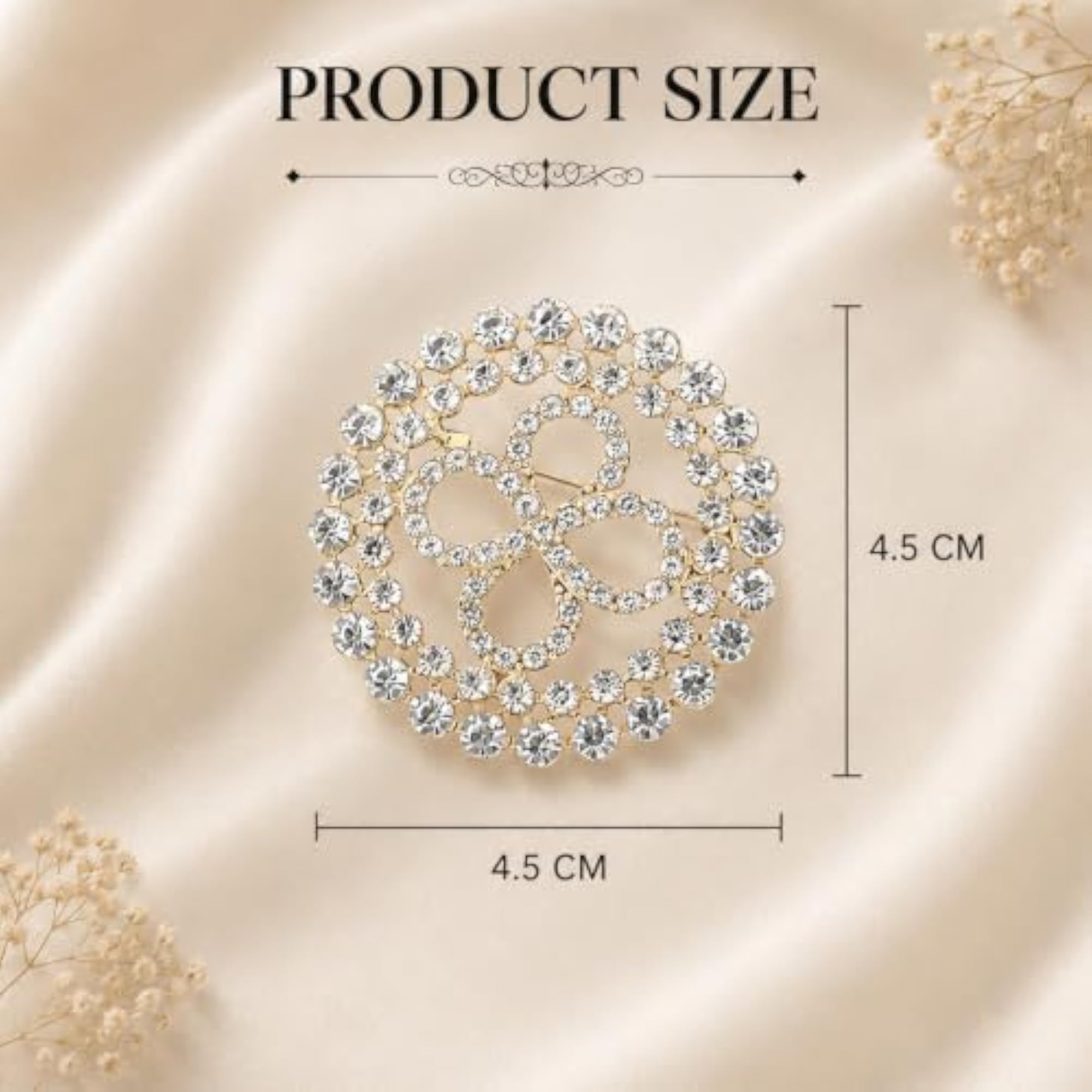 Flower Crystal Brooch Corsage, Elegant Alloy Finish