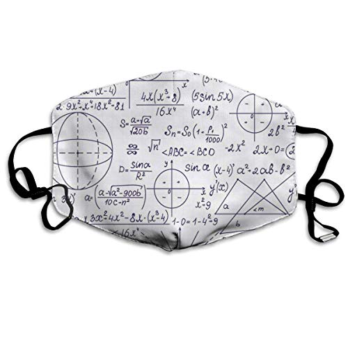 Preisvergleich Produktbild Mundschutz Atmungsaktive Gesichtsmundabdeckung Staubdichte Schule Genius Smart Student Mathematik Geometrie Wissenschaft Zahlen Formeln Bildkunst, Gesichtsdekorationen