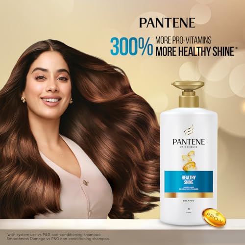 Image of Pantene Hair Science Healthy Shine Shampoo 650ml,with Pro-Vitamins & Vitamin E,makes hair so healthy for shiny hair,for all hair types, shampoo for women & men, shampoo for healthy hair