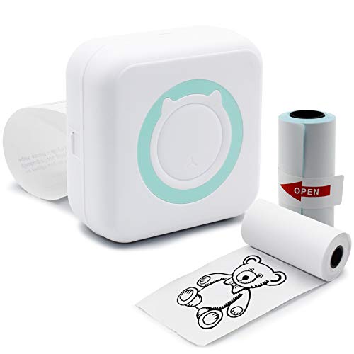 Tinyfort Mini Photo Printer, Wireless Pocket Printer, Picture Momo Receipt Paper Printer Cell Phone Control with Sticker for Travelling Learning Assistance, Home Organization