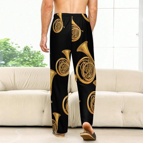 French Horn Soft Pajama Pants Casual Lounge Pants Joggers Pj Bottoms with Pockets for Men Women2