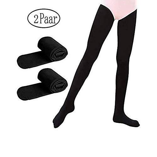 Matchwill Medias de ballet de 1 a 3 pares, medias de danza con pie para niñas, niños y mujeres, medias de soporte, Schwarz 2 paar, S (100-120CM?