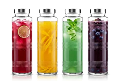 Image of MACHAK Glass Round Transparent Bottle With Leak-Proof Steel Cap | Ideal For Water, Juice, Smoothies & Detox Drinks| 750 Ml (4)