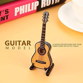 Fydun Guitare Miniature en Bois, modèle de Guitare Miniature 10 cm Affichage Mini Ornements musicaux Artisanat décor à la Maison – Image 3