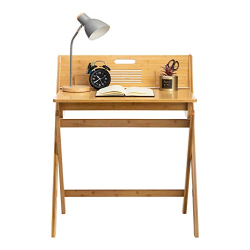 AbocoFur Bamboo Folding Writing Desk for Small Space, Small Study Computer and Laptop Desk with Storage Space, No Assembly Required Home Office Desk, Portable Dressing Table for Apartment, Bedroom AbocoFur Bamboo Folding Writing Desk for Small Space, Small Study Computer and Laptop Desk with Storage Space, No Assembly Required Home Office Desk, Portable Dressing Table for Apartment, Bedroom