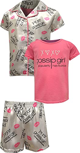 Komar Kids Girls' Gossip Girl 3pc Charmeuse Pajama Set