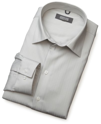 Kenneth Cole Reaction Men's Spread Collar Tonal Solid Woven Shirt