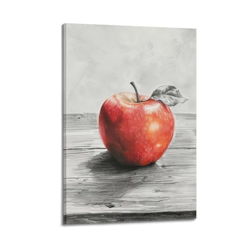 Toile pomme rouge 20x30 cm JIDUHON pour habiller un mur vide