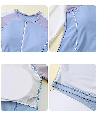 Image of KORADI Girls Swimsuits Rash Guard Swim Set Kids Two-Piece Bathing Suits Teen Swimwear Beach Shorts Sun Protection Swim Shirts