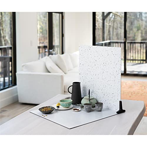 V-Flat World Duo Board Product Photography Backdrops - 2-Sided Background For Photography, Hyper-Realistic Item & Food Photography Background - Includes 2 Legs & Mat - 24" X 24", Terrazzo A/Terrazzo B #TOP3
