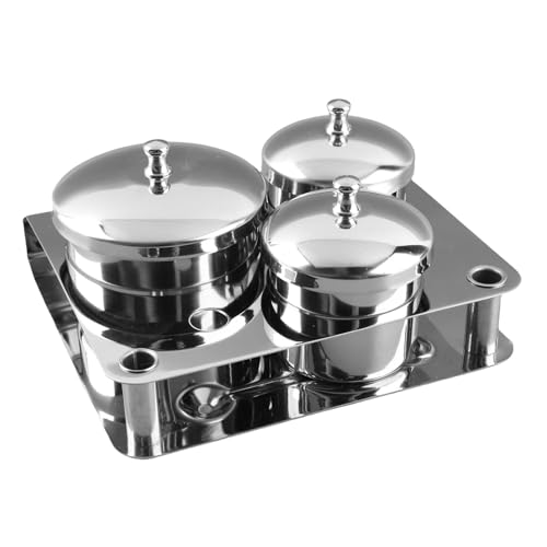 Nail Liquid Container, Mini Stainless Steel Dish Pot Liquid Powder Cup Lid Bowl Nail Art Tools Acrylic Nail Art Equipment Mini Bowl Cup Tray Pot Container Organizer Holder with Lid, 3pcs