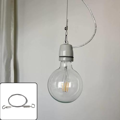 Image of 2 Pack 6.5ft Stainless Steel Picture Hanging Wire Rope with Hook, Adjustable Heavy Duty Hanging Rope for Hang Picture, Photo Frames, Light Lamp, Hardware, Mirror, Curtain, Clothes, Wall Art