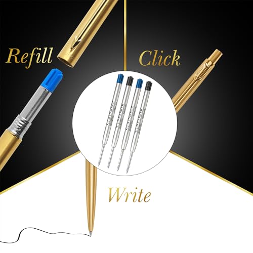 Parker Classic Gold Ball Pen| Ink Color - Blue | Gift For Employees | Leading Pen For Entrepreneurs (Image - 6)
