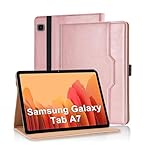 Vkooer Case for Samsung Galaxy Tab A7 10.4” Case 2022 2020(SM-T500/ T503/ T505/ T507/T509) PU Leather Folio Flip Cover Multi-Angle Viewing Smart Stand Cover with Pocket Auto Wake/Sleep - Rose gold