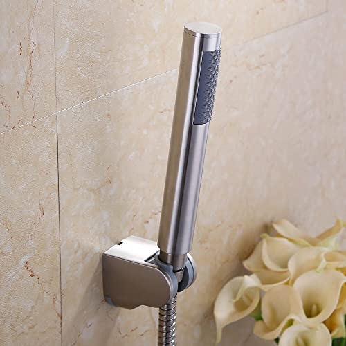 Pomme de douche anti-calcaire en acier inoxydable avec flexible de douche de 1.5m