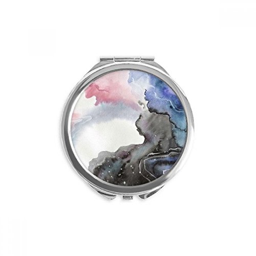 Miroir aquarelle de poche rond portable pour corriger le maquillage facilement
