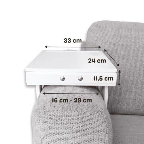 Tablette accoudoir canapé blanc avec rangement CHELO FOOD LLP
