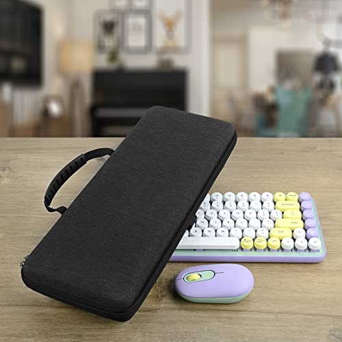 Image of GEEKRIA 75% Keyboard Case, Hard Shell Travel Bag for Compact 84 Key Computer Mechanical Gaming Keyboard, Compatible with Logitech POP Keys /POP ICON Combo /MX Mechanical Mini (Dark Gray)