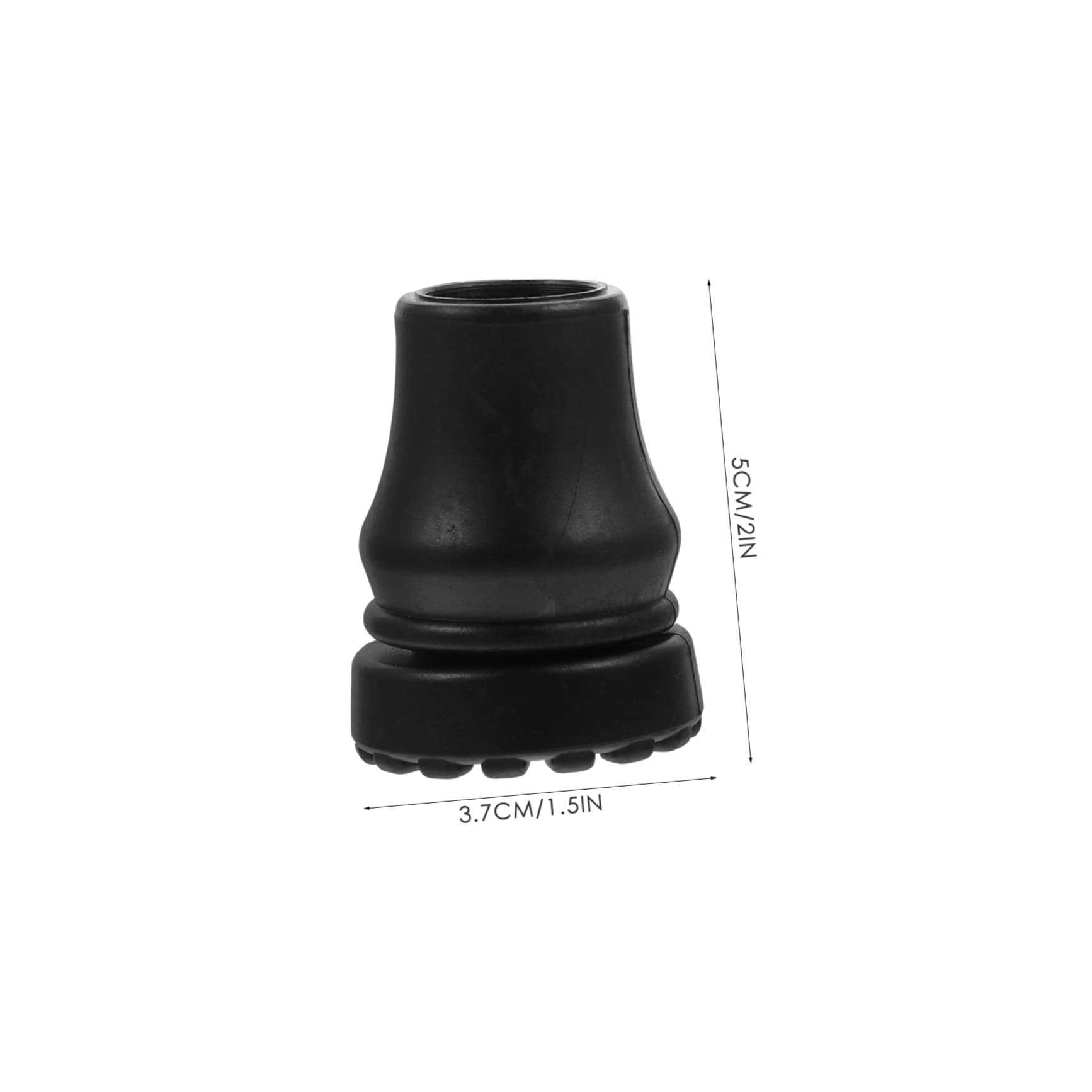 Puntali Antiscivolo per Stampelle 4 Pezzi in Pvc Neri | Bastoni Trekking e Appoggi Ortopedici, Assorbimento Urti, Adatti ad Anziani Fragili