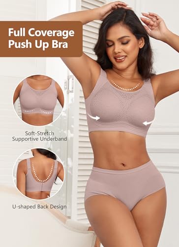 Image of Xcutting Lace Women's Seamless No Underwire Bra Soft Wireless Comfort Bralettes Full Coverage Bralette Everyday T-Shirt Bra