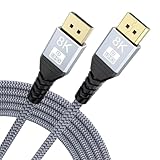 UVOOI 8K DisplayPort Cable 12FT, Display Port 1.4 Cable 12 Feet DP to DP Cord (8K@60Hz, 4K@144Hz, 2K@240Hz, 32.4Gbps, Dynamic HDR, HDCP2.2, 3D) for Gaming Monitor, Graphics Card, PC, Laptop