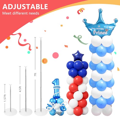 Image of 4 Sets Metal Balloon Stand, Balloon Arch Kit of 4, 7 Feet Adjustable, Durable, Ideal for General Celebrations, Children, Unisex, Christmas, Event Planners, Party Organizers