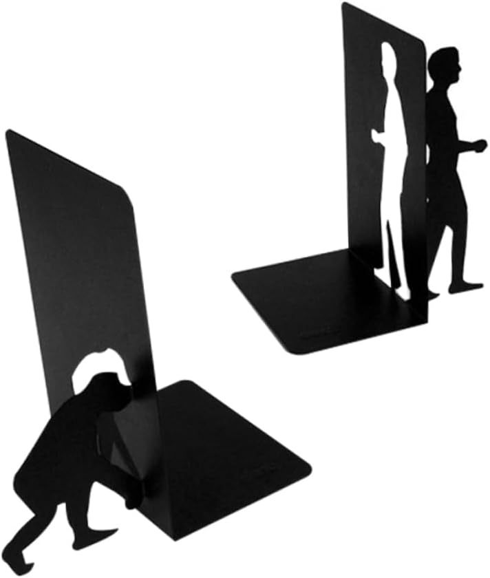 Creative Iron Bookends Set for Home Decor Desktop Book Stopper Heavy Duty Book Support for Office Classroom and Library Unique Decorative Bookend Accessories