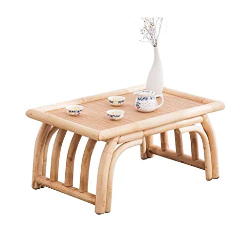 GDD Mesitas de Café Mesa de Centro Tablas de café Tatami bambú Rattan Wood Ventana de Tabla pequeña Sala de Estar Simple Tabla de té Balcón Ordenador Mesa de Corto