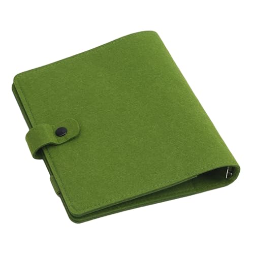 Carpeta de tela de fieltro con 4 anillas de 18,5 x 23 cm, bolsillo para tarjetas y ranura elástica para bolígrafo, incluye funda de fieltro portátil