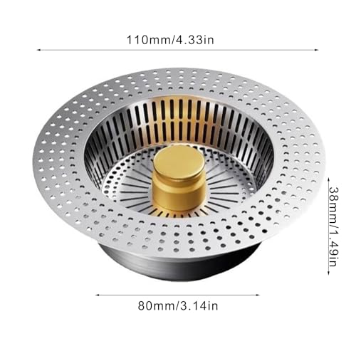 Colador para desagüe de fregadero 3 en 1 acero inoxidable miniatura 2