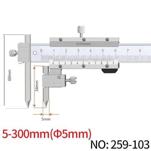 Calibrador Vernier para Distancia Central 5-300 mm miniatura 2