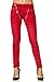 Elara Jeans Femmes Pantalon Baggy Boutons Chunkyrayan C613H-5 Rouge 36/S