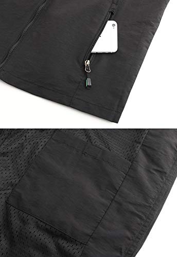 Hbufnha Men's Lightweight Vest Outdoor Windbreaker Vest Jacket For Golf Safari Travel Fishing Hiking Vest 01-Bk-L #TOP6